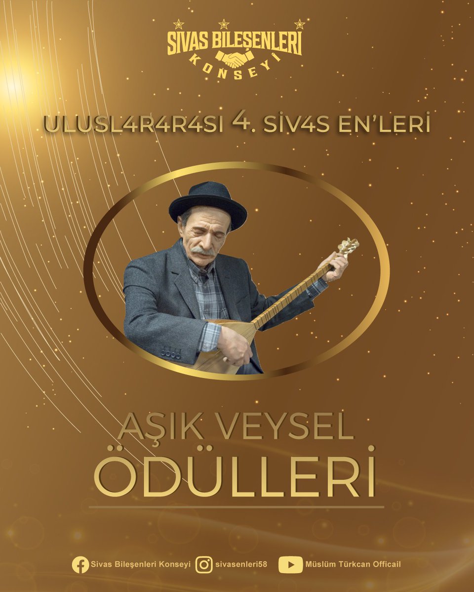 Uluslararası 4 Sivas EN'leri Aşık Veysel Ödülleri
<a href="/OzanAsikVeysel/">Aşık Veysel Şatıroğlu</a> 
#sivas #sivasenleri #sivasbilesenleri #konsey #aşıkveysel #unesco
<a href="/sivaskizi_58/">SİVAS KIZI 🇹🇷🇹🇷</a> 
<a href="/Sivasspor/">Sivasspor</a> 
<a href="/sivasbeltr/">Sivas Belediyesi</a> 
<a href="/sivasvaliligi/">Sivas Valiliği</a>