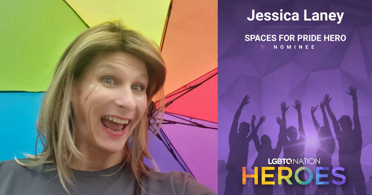 lgbtqnation's tweet photo. Have you heard about all of the amazing nominees for this year's #LGBTQNationHeroes? Now’s your chance to vote for #JessicaLaney for SPACES FOR PRIDE HERO. Vote for all your favorites once a day, per device, until Sept 30th: https://t.co/WGL4OoweDK https://t.co/KLIL9OOrYB