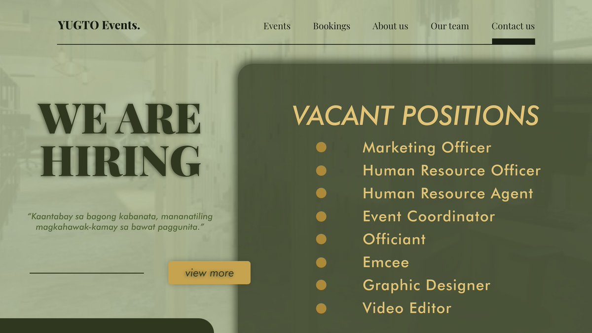 ㅤ
Magandang araw!

Sa muling pag-agapay ng YUGTO, binubuksan muli ang pinto ng bawat departamento sa mga nagnanais mapabilang sa aming bilog.

Maaari ninyong makita ang link ng aplikasyon sa ibaba upang mabasa ito.

Hangad namin na makasama kayo!

🔗: tinyurl.com/mr24b2dj
ㅤ