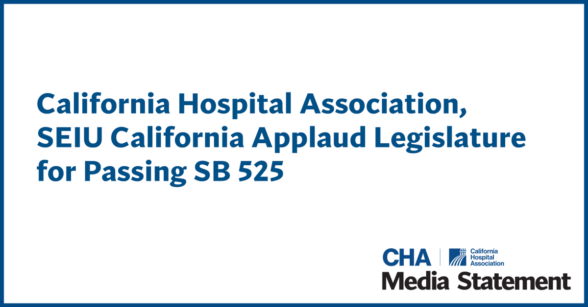 SB 525 achieves a crucial balance, paving the way to improve wages for health care professionals while protecting access to care for communities served by some of California’s most vulnerable hospitals. Read our joint statement with <a href="/seiucalifornia/">SEIU California</a> here: bit.ly/48i7Cp6