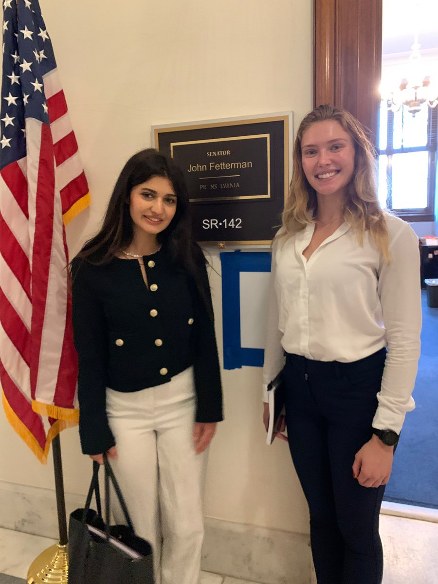 Met with @SenFettermanPA legislative team regarding co-sponsoring #MAHSAAct. This week is the anniversary of #MahsaAmini. @SenFettermanPA can send strong message by co-sponsoring this bill #S2626 since this week is the anniversary of her murder.