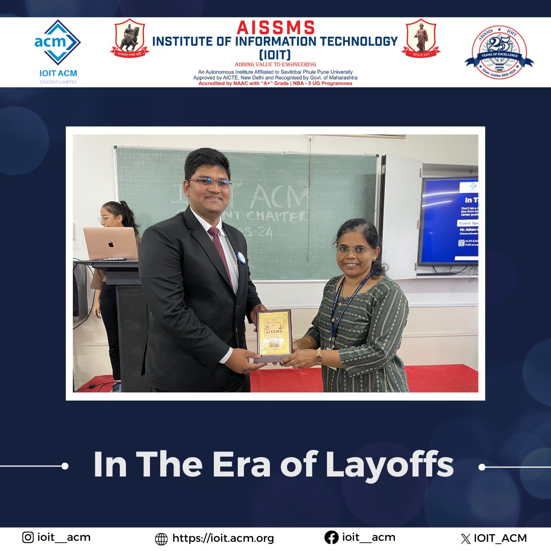 IOIT_ACM's tweet photo. It was such an honour to host our speakers Mr. Atharv Sawant at the event "In Era of Layoff" which was very informative and empowering!✨ Event was focused on how to secure job even in turbulent times.✅
Here's a recap of the highlights and Insights!🙌
#ioitacm #sucessstories https://t.co/w2s2Gjh4dZ