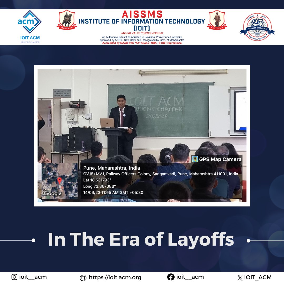 IOIT_ACM's tweet photo. It was such an honour to host our speakers Mr. Atharv Sawant at the event "In Era of Layoff" which was very informative and empowering!✨ Event was focused on how to secure job even in turbulent times.✅
Here's a recap of the highlights and Insights!🙌
#ioitacm #sucessstories https://t.co/w2s2Gjh4dZ