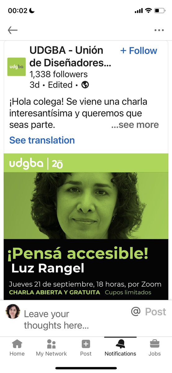 LlumRa's tweet photo. Emocionada por la oportunidad para hablar de diseño, tipografía y accesibilidad, esta vez con colegas de Buenos Aires. 
Los espero, 21 de septiembre, 18hr vía Zoom (pronto el enlace por LinkedIn > UDGBA) #accesibilidaddigital #diseñoparatodos #tipografia #inclusion #udgba20años https://t.co/O5YmfNmUj4