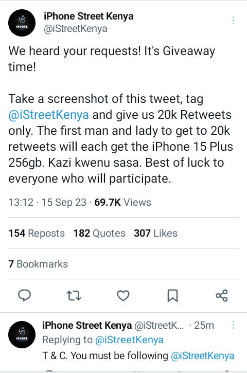 Bookten8's tweet image. Guys, here we go
Nimeingia Kwa race, 
20k retweets we can do it 
I trust you loyals, retweet widely nishike iPhone @iStreetKenya
Thanks🙏