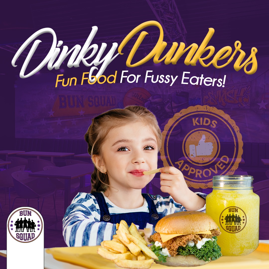 We've got the perfect slam-dunk solution for even the fussiest eaters. Our mouthwatering, kid-approved menu is a game-changer for family dining.

Bunsquad.co.uk

#BunSquad #DinkyDunkers #FamilyFood #KidsMenu #KidApproved #FunFood #FoodieFamilies #highwycombe #QualityTime