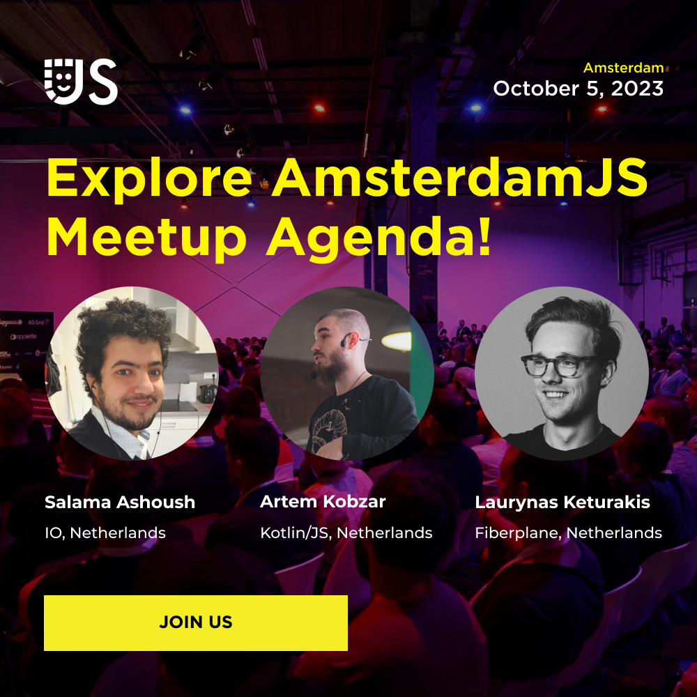 thejsnation's tweet image. Check out AmsterdamJS meetup agenda!

@salamaashoush➡️Fine-Tuning Reactivity: Harnessing Power of Signals
@rage_monk➡️How to Make Friends with Android &amp;amp; Backend Departments
@_laurynas➡️TFW You can&apos;t Console.log Way out of Production Issues

Join us👉shorturl.at/dOZ19