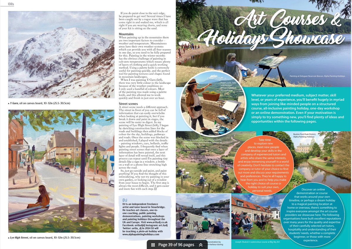 On sale now! In part 5 i look at painting outdoors 'en plein air', and how & why this is an extremely useful practice which can help to improve your skills as an artist, as well as being lots of fun! @artpublishing @mhoilpaints @jacksons_art @ParkerHarrisCo @PegasusArtShop