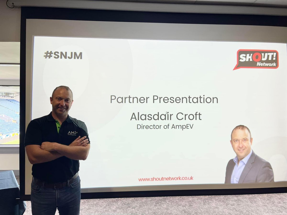 shoutnetwork's tweet photo. It was great to hear from Alasdair, from Shout Connect Partner's, Amp EV at the Shout Network Joint Meeting today! ๐
To find out more on what they do at Amp EV visit: https://t.co/8utGA5zGDP
#SNJM #shoutnetwork https://t.co/QfNo7dV1PG
