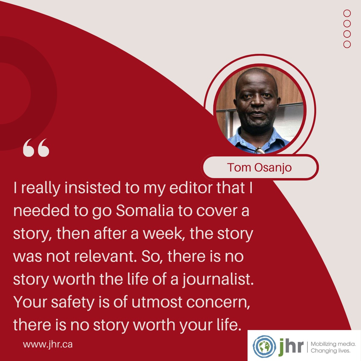 As a #journalist there is no story worth your life. @jhrnews @MoiUniKenya @mercymnjoroge @MustaphaDumbuya @Gillylangat @nabooker