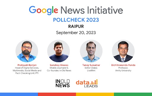 data_LEADS's tweet photo. #PollCheck2023 is coming to Raipur on 20 September with @pratyush_ranjan @sanshey @TanaySukumar & @BNPanda20 to empower you in your journey of credible, timely & verified election coverage! To join us, register now: https://t.co/KMGMfaqyzQ
@inoldnews #chhatisgarthelection2023 https://t.co/boL68yA9PG