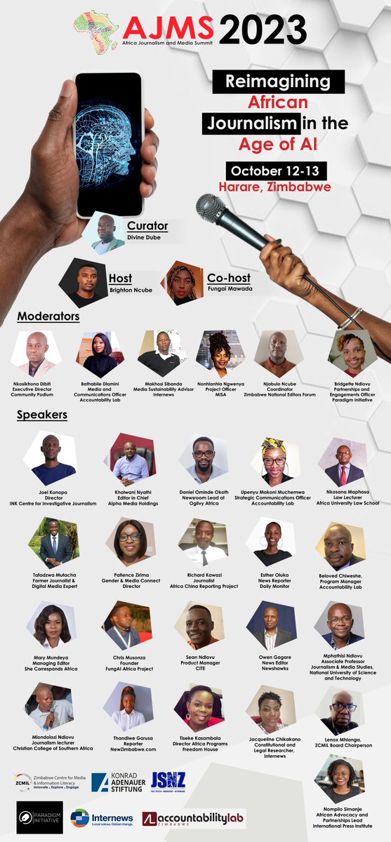 🌟 #AJMS2023: Introducing Our Stellar Speaker Line-Up! 

Stay tuned for more info on specific summit sessions in the coming days!

#AI #Africa #Journalism