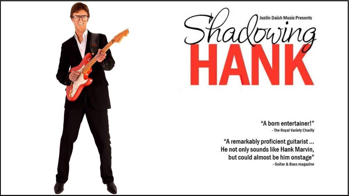 Sat 23rd Sept, 7.30pm 
Renowned guitarist Justin Daish comes to Shaftesbury with his acclaimed Hank Marvin extravaganza.
Featuring all The Shadows’ greatest hits, this remarkable night truly captures the magic of the great man’s live shows. bit.ly/3PUlwXA