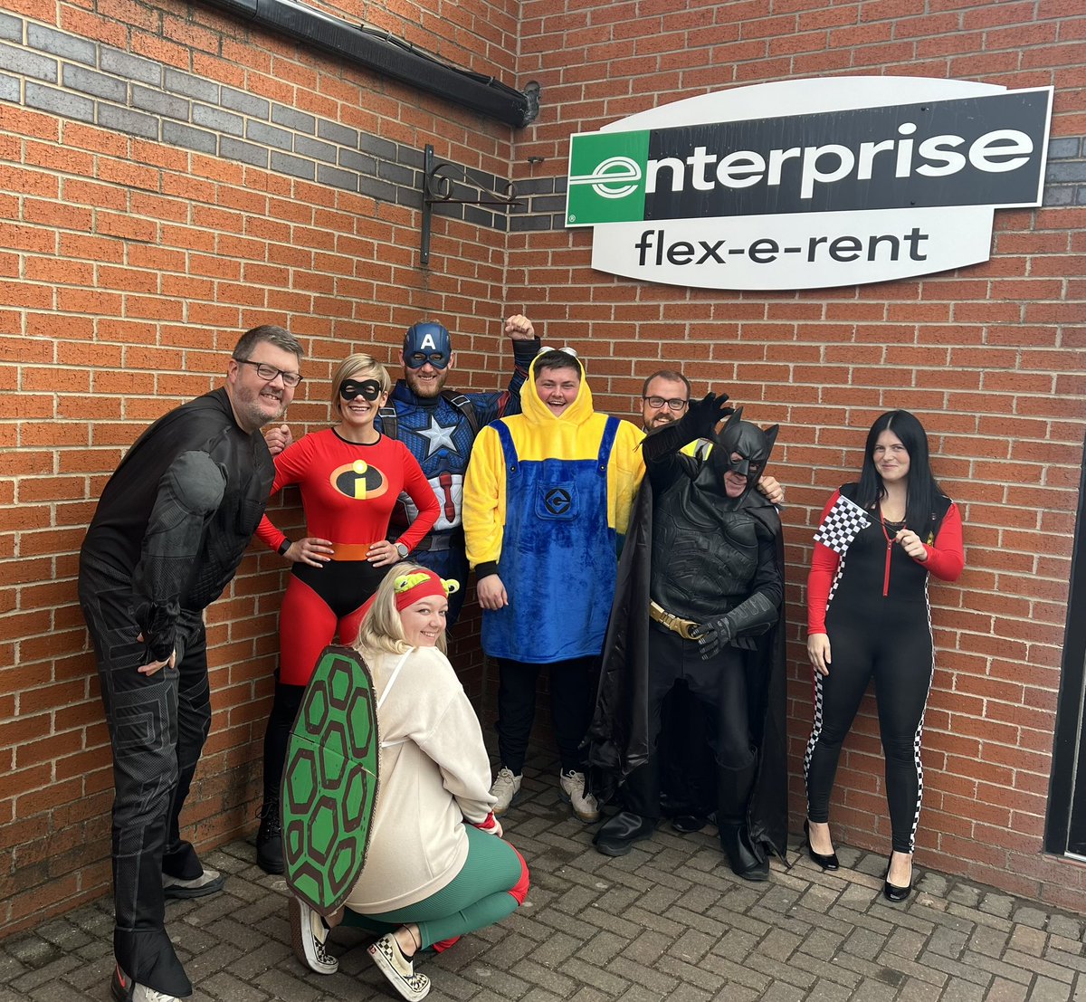 Well done to our rental &amp; management team at Enterprise Flex e Rent in Wigan for being good sports dressing up today to raise money for <a href="/BBCCiN/">BBC Children in Need</a>!
Show your support if you can with any small donation at enterpriseteampudsey.co.uk/page/wigan-fun… 🩶