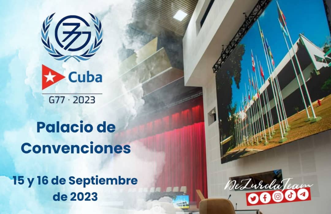 Buenos días, es #15DeSeptiembre   hoy y  mañana #Cuba  sede de la Cumbre del #G77yChina, que debatirá sobre los retos del desarrollo de los países del Sur y el papel de la Ciencia, la Tecnología y la Innovación. #SanctiSpíritusEnMarcha