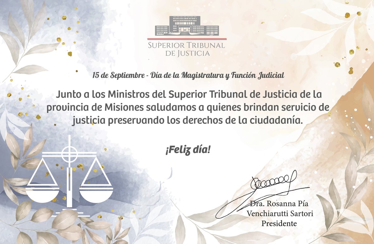 capacitacionmis's tweet photo. 15 de septiembre- Día de la Magistratura y la Función Judicial https://t.co/77JOYQI7Zu