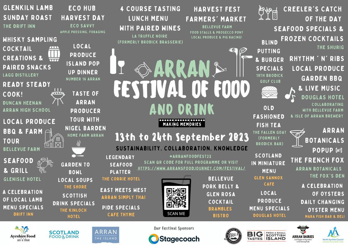 Foodies its a great time to @VisitArran just now during our festival of food and drink @scotfooddrink <a href="/StagecoachWScot/">Stagecoach West Scot</a> <a href="/NigelBarden/">Nigel Barden</a> #Arranfoodfest23 #Scotfoodfortnight