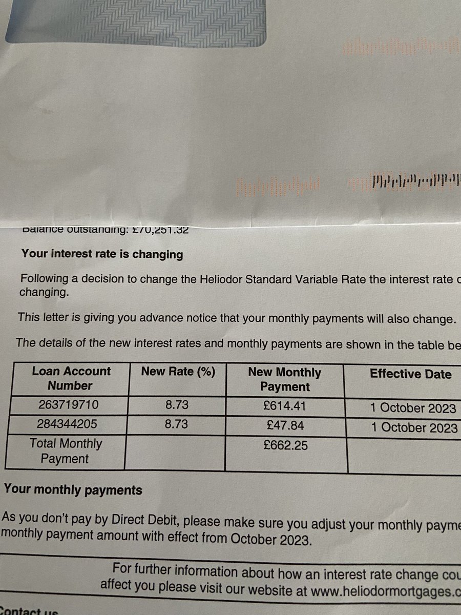 ecd80's tweet photo. @fca
What are you doing as a company to help mortgage prisoners ? This is my rate rises in a year from an inactive mortgage lender this is financial abuse  over 250.000 people trapped by these monthly rate rises who are told they can’t afford a cheaper mortgage https://t.co/lVWwSIT1v0