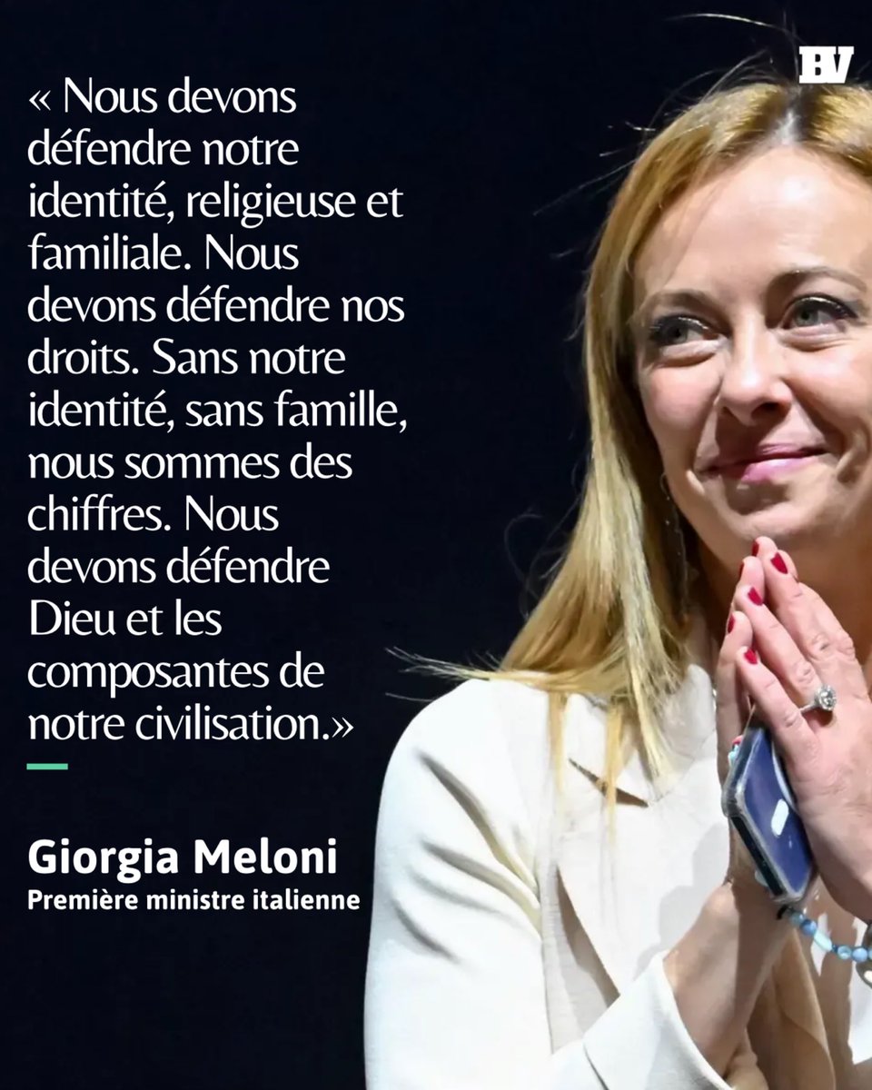 BVoltaire's tweet photo. 🔴 Giorgia Meloni, invitée par Viktor Orban, s’exprimait ce jeudi lors du Sommet pour la démographie à Budapest. https://t.co/hboQxQuibk