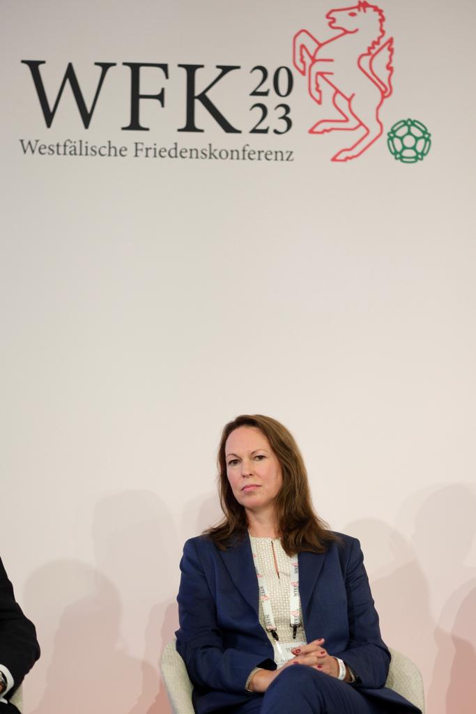 Über „#Europas Rolle in der Welt 2030“ diskutieren auf der #WFK23 Othmar #Karas, Peer #Steinbrück, Ronald Pofalla, Wolfgang Ischinger, Elmar #Brok mit der Politikwissenschaftlerin Magarete Klein.