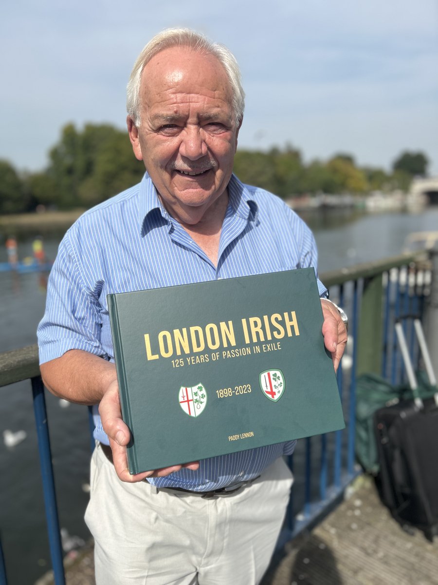 We have a book!
London Irish: 125 Years of Passion in Exile (advance copy shown here with proud author Paddy Lennon) has been printed and is on its way to the UK.

It's available for pre-order at £5 off the RRP at londonirishbook.com
Books will be delivered in mid-to-late Oct