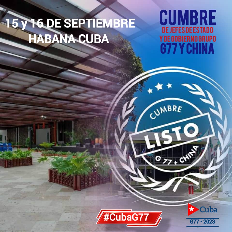 Lo dijo el Papa Francisco (12/02/16): "Si sigue así, #Cuba será la capital de la unidad". Y así ha sido: la Cumbre #CubaG77 lo ratifica. ¡Es un éxito!