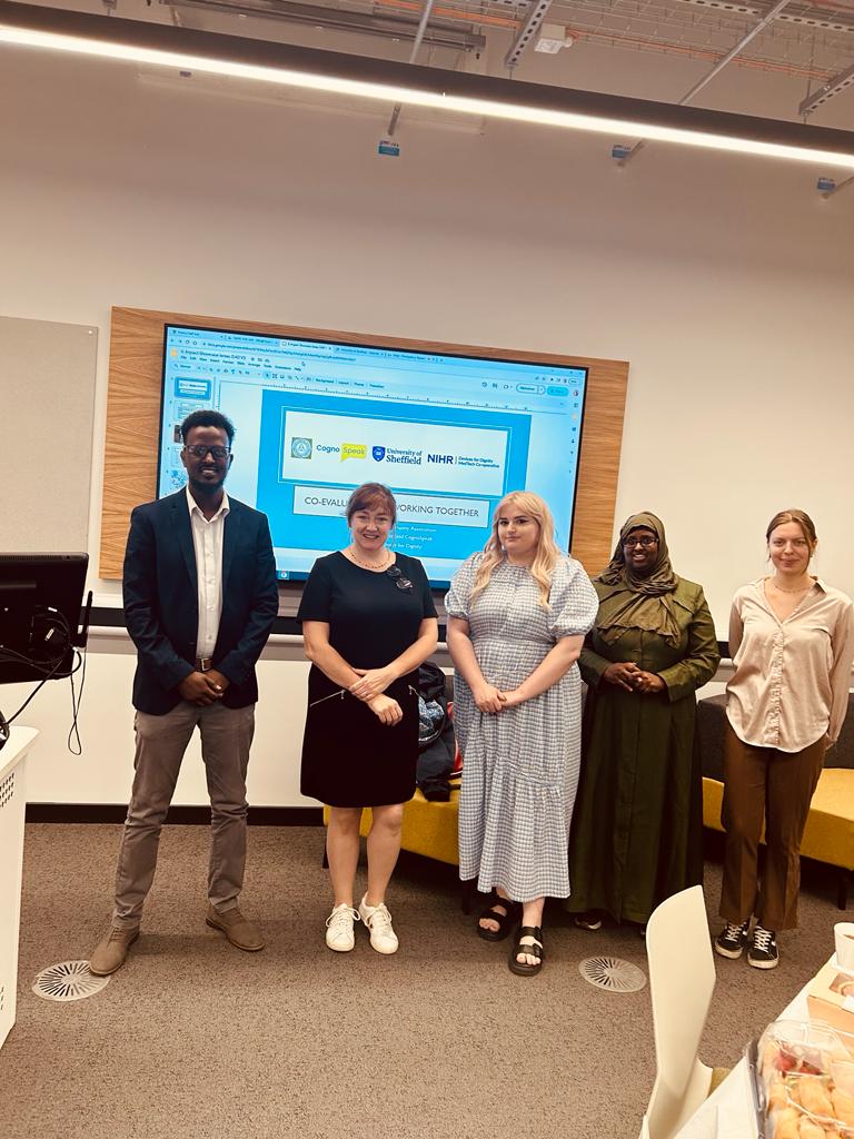 Yesterday some of the #CognoSpeak, @Devices4Dignity and @IsraacS team members attended the Participatory Research Project Showcase to present the results of the Co-evaluation of working together project #PPI #aiforgood #CommunityEngagement @LiseSproson @sheffielduni