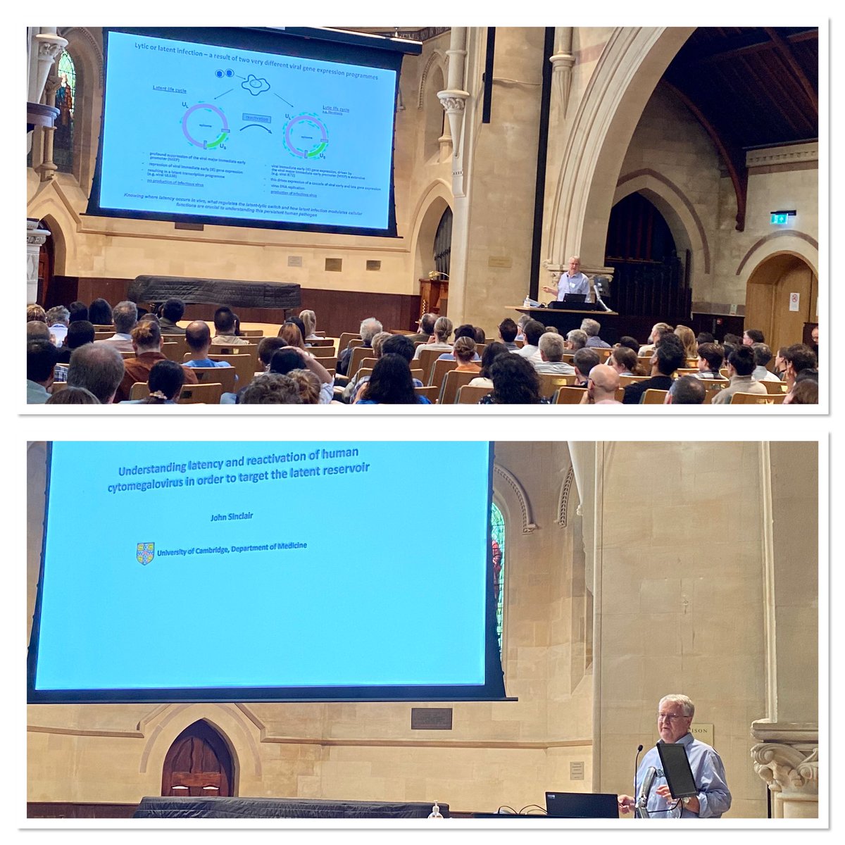 Key note Talk from Prof John Sinclair on Understanding latency and reactivation of human cytomegalovirus. A poignant talk spanning over 30yrs of research work <a href="/MedCambridge/">Medicine at Cambridge</a>. Thank you Prof Sinclair 🙏