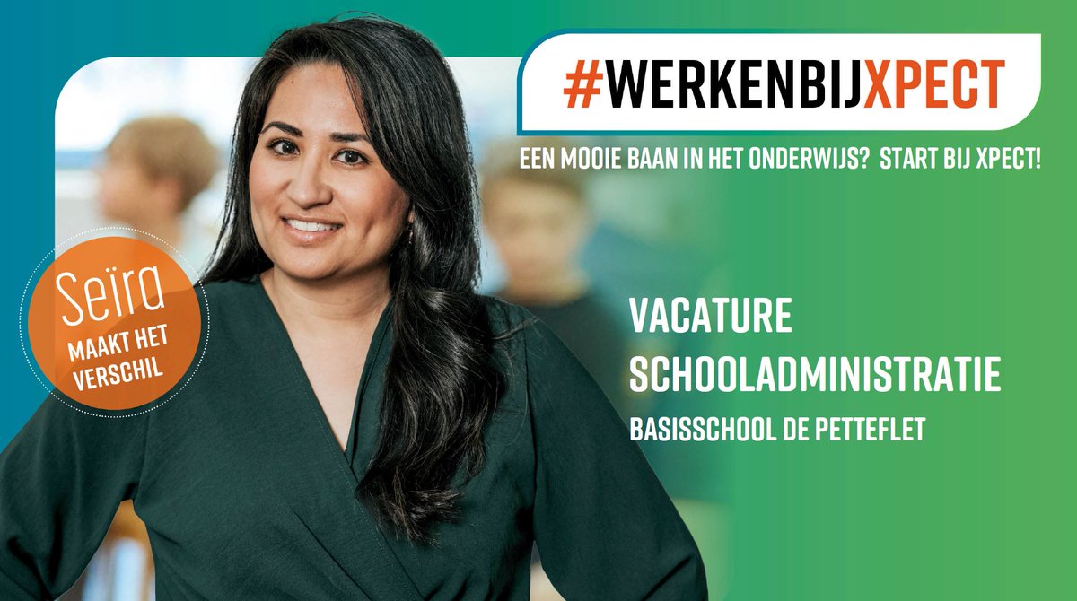 Wij zoeken voor Montessoribasisschool De Petteflet een administratieve kracht! Interesse? werkenbijxpect.nl/vacatures/vaca…