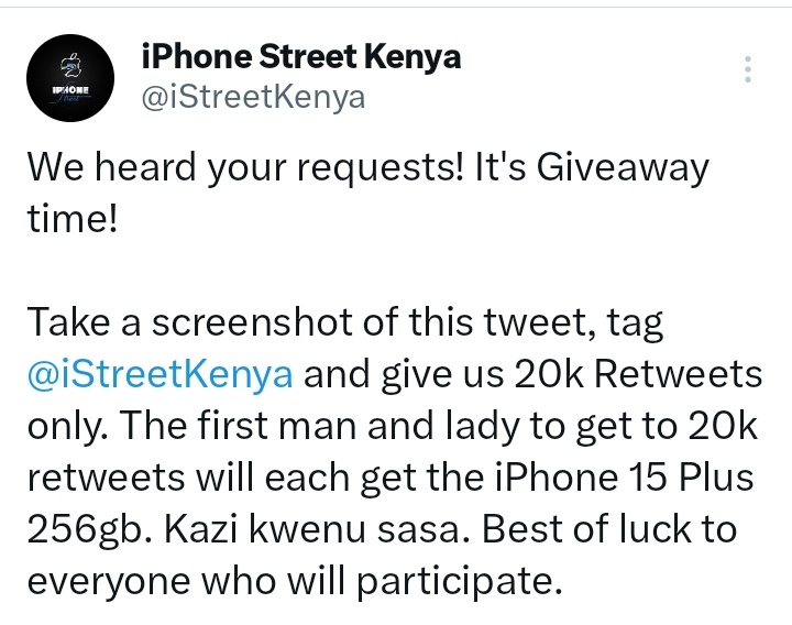 Leemuhandia's tweet photo. Okay then pia mimi munipee hii Leo 🥲
A big win for a small wig @iStreetKenya @_CrazyNairobian @Osama_otero 😏😏 https://t.co/BB1qTO9VH8