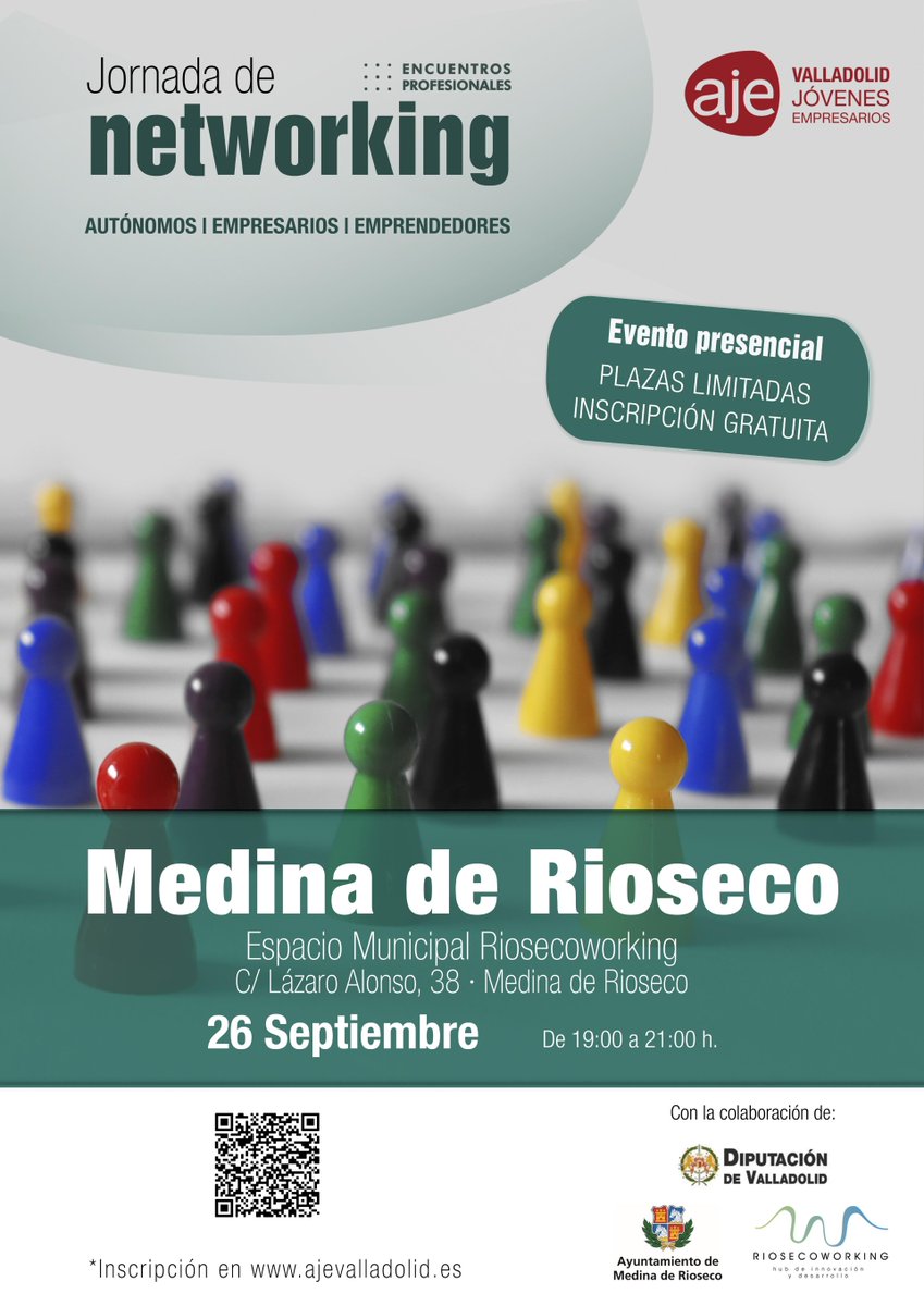 AytoRioseco's tweet photo. El Ayuntamiento de Rioseco y RIOSECOWORKING con la colaboración de la Diputación de Valladolid, acogerá una jornada de networking dirigido, organizada por AJE Valladolid. Registro gratuito en:
https://t.co/66CHgfeiXP

#networking #riosecoworking #emprendimiento #empresas https://t.co/MtqI9agCjr