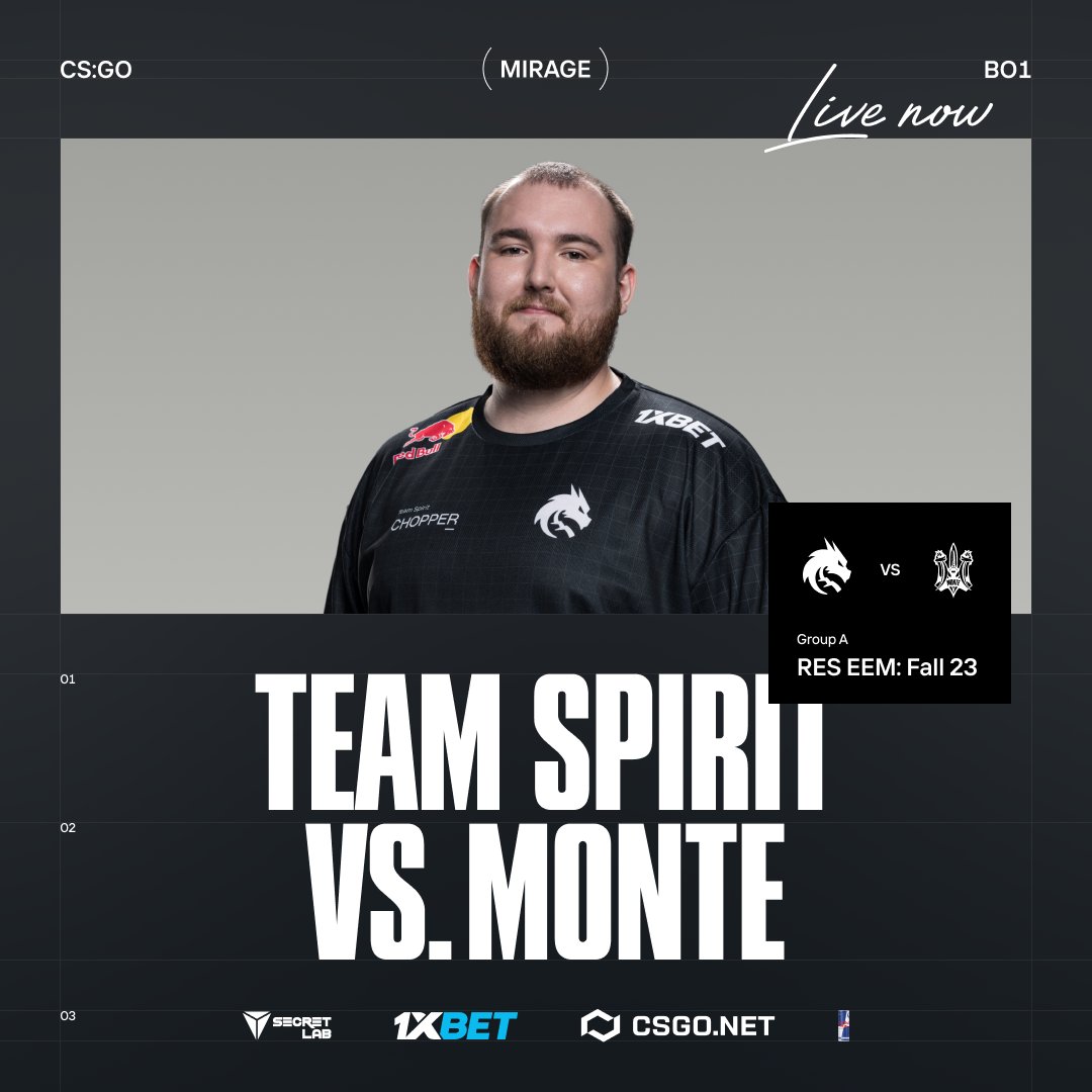 Team__Spirit's tweet photo. Our first RES EEM: Fall 2023 match is live!
https://t.co/mb5p3rQwgJ
https://t.co/3djCto6YWn
#SpiritCS #CSGO #RESCSGO https://t.co/cx339IAR6v