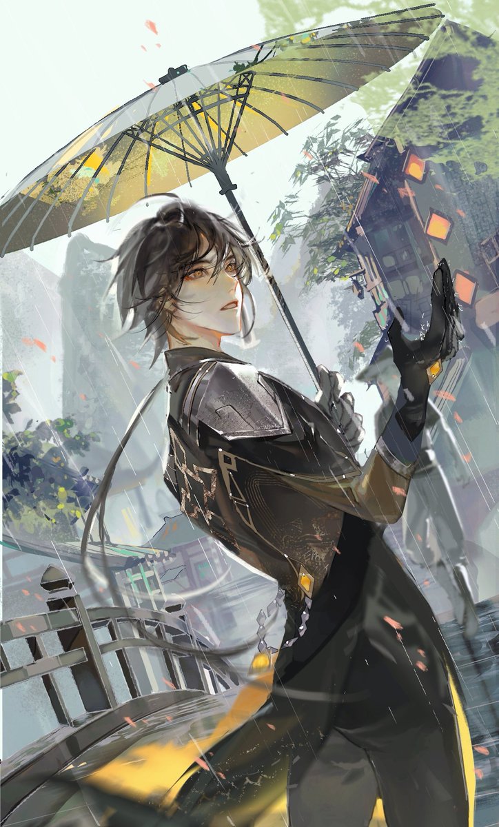 #GenshinImpact #Zhongli #钟离 
画了下江南的帝君，，这次尝试了不同的风格 希望大家喜欢