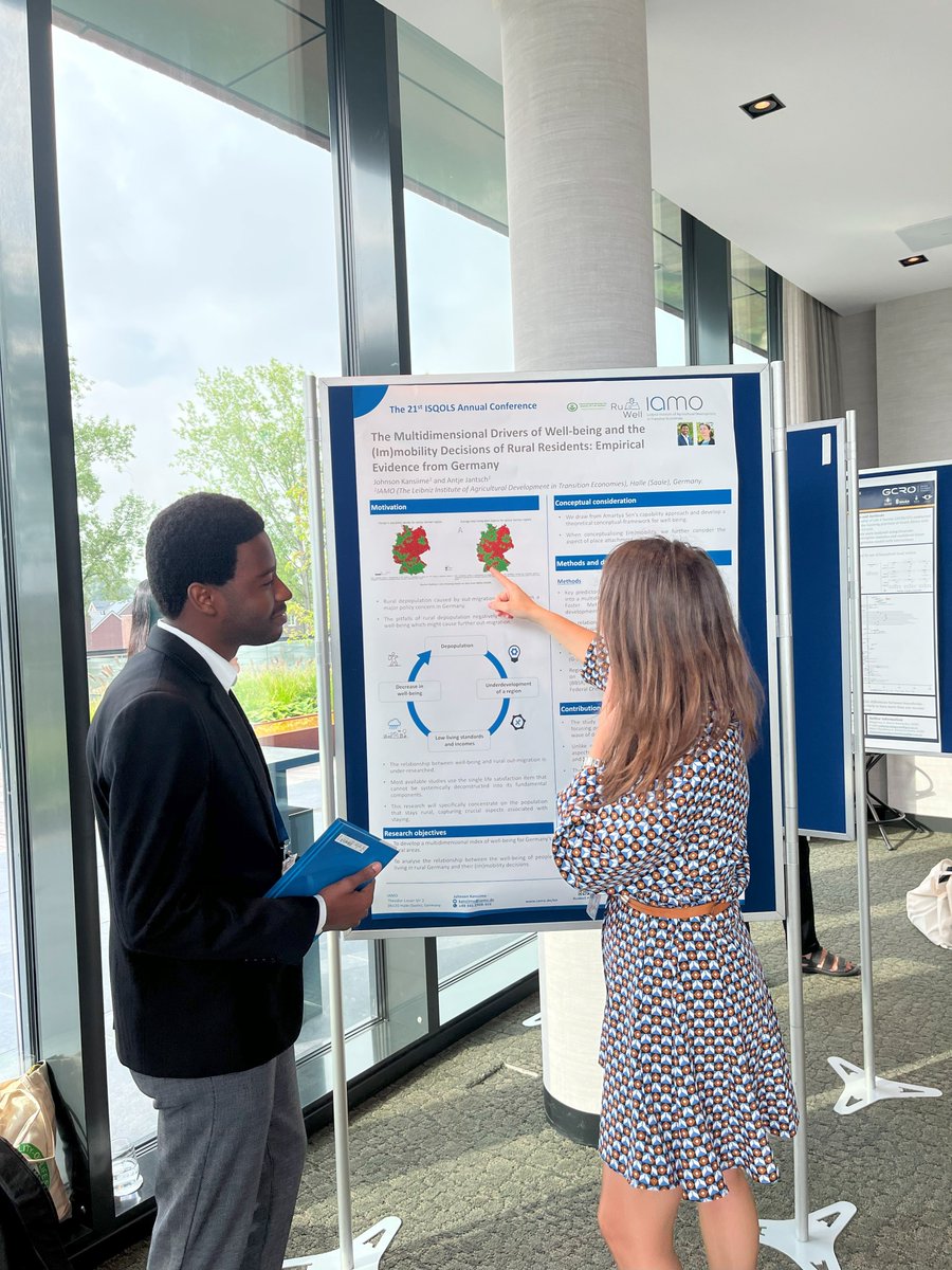 RuWell_IAMO's tweet photo. Still about #ISQOLS2023, the poster presentation by our doctoral student @kansiimejosn & @AntjeJantsch has been recognised by @ISQOLS_org 2023 conference participants, earning the duo the First Prize in the 2023 Best Poster Awards Category
@iamoLeibniz #RuWell #IAMO #ISQOLS2023 https://t.co/62cJDL7OnS