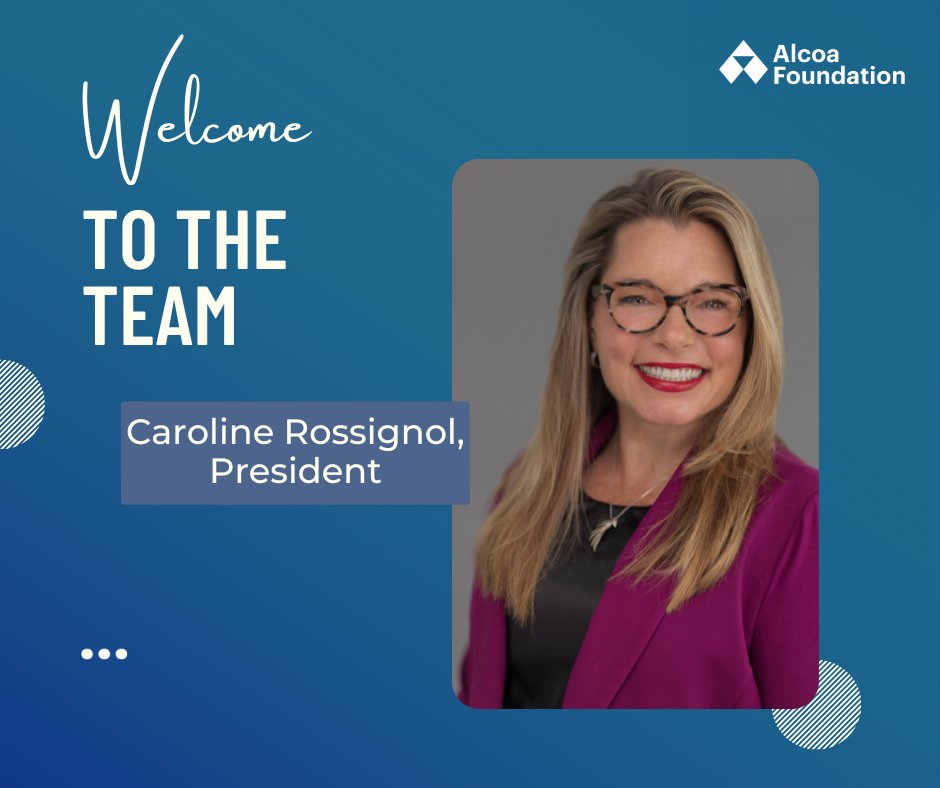 ICYMI: Alcoa Foundation has named a new President, Caroline Rossignol. Caroline has over a decade of experience in both the mining sector and with wildlife and habitat conservation NGOs. We are thrilled to have Caroline on the Foundation team! Read more: bit.ly/3Pme4CL