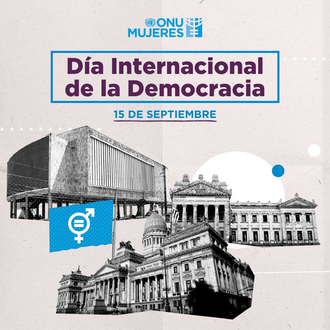 ⚖️ El Día Internacional de la Democracia es una oportunidad para recordar que la democracia debe poner a las personas en el centro. ​

​#MásParidadMásDemocracia​ #DíaDeLaDemocracia