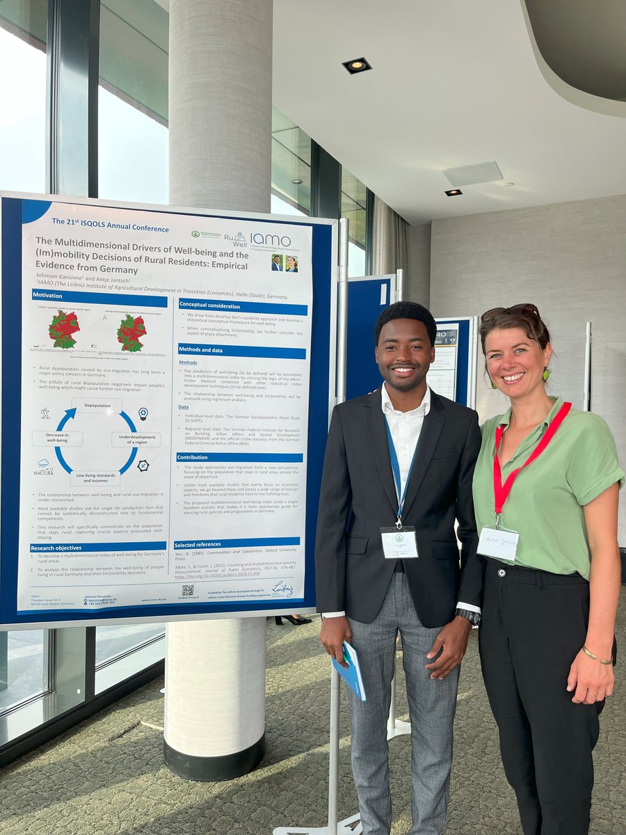 RuWell_IAMO's tweet photo. In his reaction to the award, @kansiimejosn expressed gratitude to his supervisor & co-author @AntjeJantsch for the unwavering guidance & to all @ISQOLS_org2023 conference participants for this recognition & most importantly the great tips & feedback
#ISQOLS2023 #RuWell https://t.co/dKtGeVxxBa