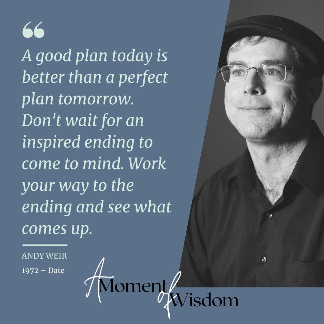 It's time to take the plunge!

#AndyWeir
#GoodPlanToday
#BetterThanPerfect
#NoMoreProcrastination
#TakeActionNow
#WorkTowardsGoals
#InspiredEnding
#CreateYourEnding
#ActionOverPerfection
#PlanAndExecute
#SeizeThePresent
#TomorrowNeverKnows
#ProgressNotPerfection