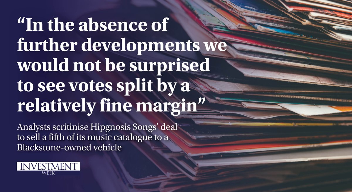 Hipgnosis Songs music catalogue sale comes under scrutiny as continuation vote looms, writes @valeria_mrtnez ow.ly/UORk50PLYwi