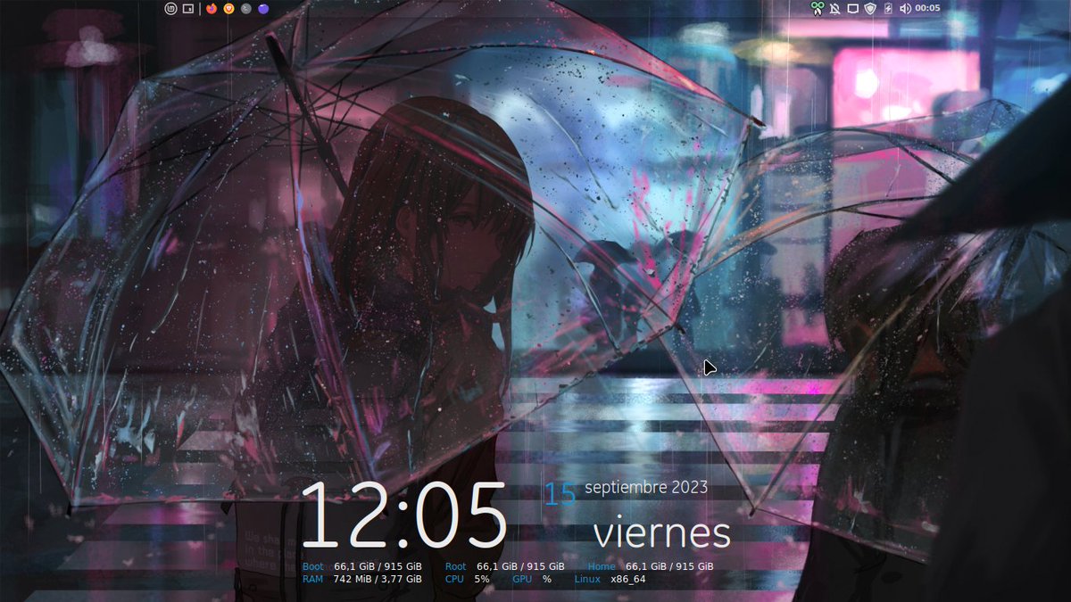 pbiloni's tweet image. #ViernesDeEscritorio ultimo antes de la primavera seguimos con lluvia y frio por aqui   @Linux_Mint xfce  #Linux