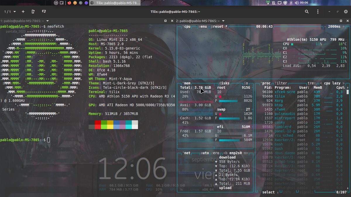 pbiloni's tweet image. #ViernesDeEscritorio ultimo antes de la primavera seguimos con lluvia y frio por aqui   @Linux_Mint xfce  #Linux