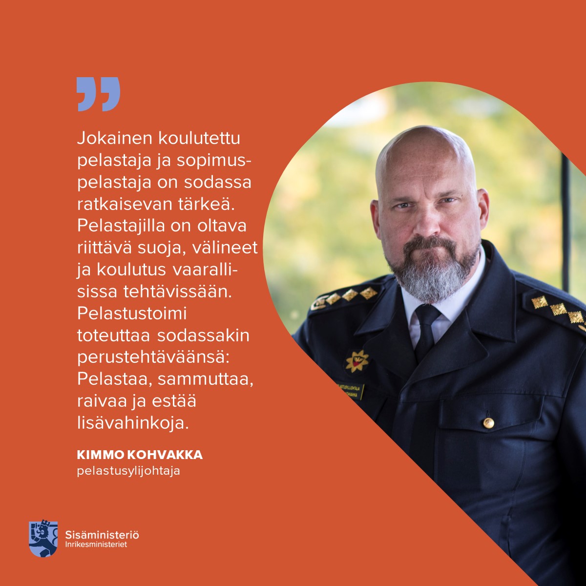 Sota Ukrainassa jatkuu. Samalla kun tuemme Ukrainaa kaikin tavoin, on tärkeää tunnistaa sodan opit, kirjoittaa pelastusylijohtaja <a href="/KimmoKohvakka/">Kimmo Kohvakka</a> kolumnissaan.

intermin.fi/-/pelastustoim…

#pelastustoimi #Ukraina #väestönsuojelu