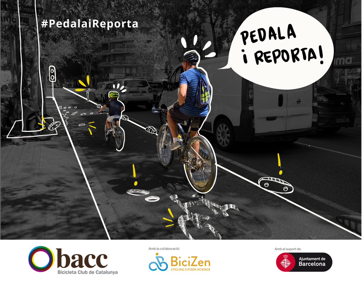 Bon dia!🗣️Et mous en bici per Barcelona?

🙌Uneix-te al nostre projecte de participació ciutadana i ajuda’ns a millorar la infraestructura ciclista de #bicibcn. La teva veu compta!

🆕Projecte #PedalaiReporta! 🛠️

En què consisteix?🧵⤵️