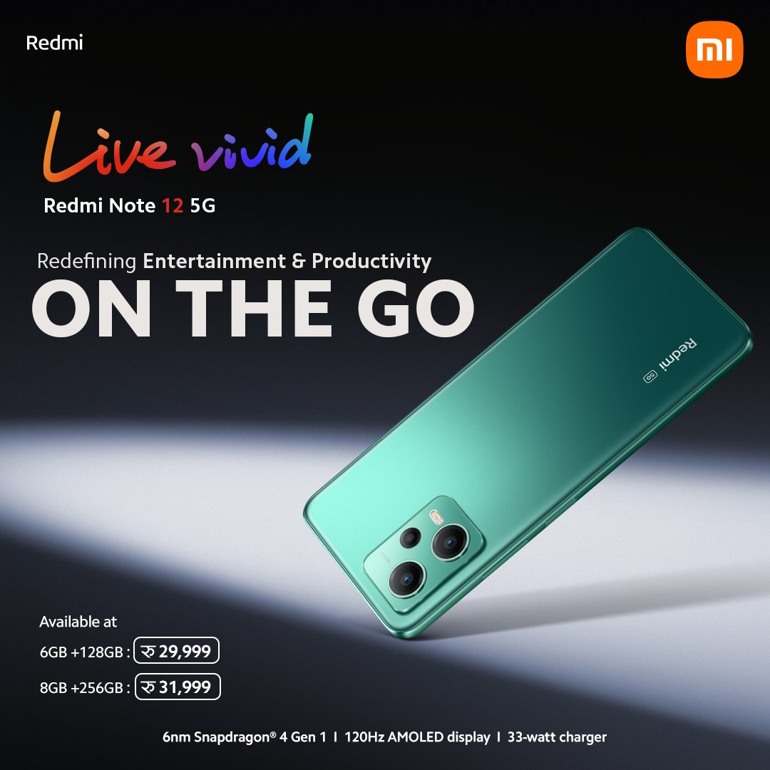 XiaomiNepal's tweet photo. Whether you're working on the go, streaming your favorite shows, or capturing memories with stunning photography, the ๐๐๐๐ฆ๐ข ๐๐จ๐ญ๐ ๐๐ ๐๐ is your perfect partner.
#LiveVivid #RedmiNote12_5G #Xiaomi #XiaomiNepal https://t.co/75vtrZi7Xd