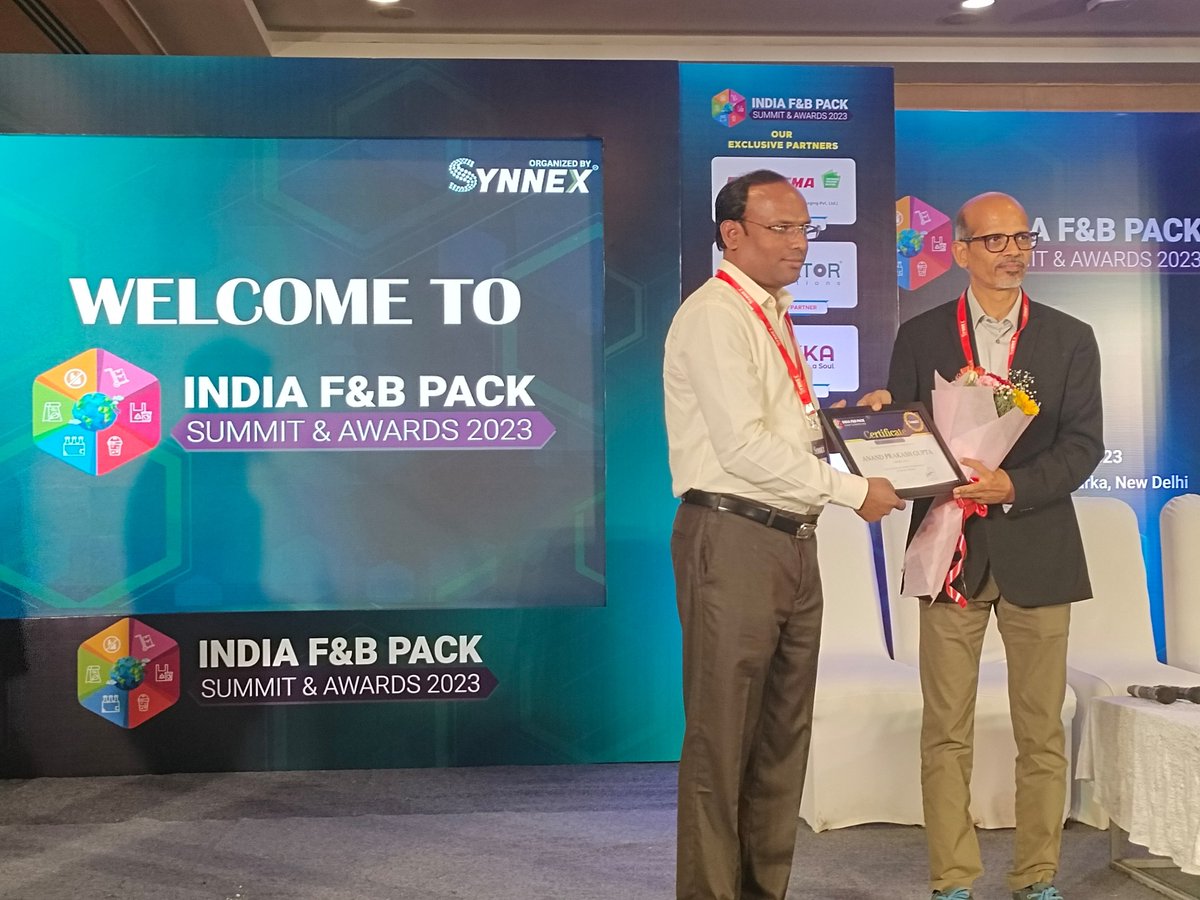 Mr. Anand Prakash Gupta, GM - R&D, Packaging Films business, UFlex Limited, presented “Innovations in transparent High Barrier Films for sustainable packaging” at the India F&B Pack Summit and Awards in Delhi. #UFlexLimited #SustainablePackaging #PackagingInnovations