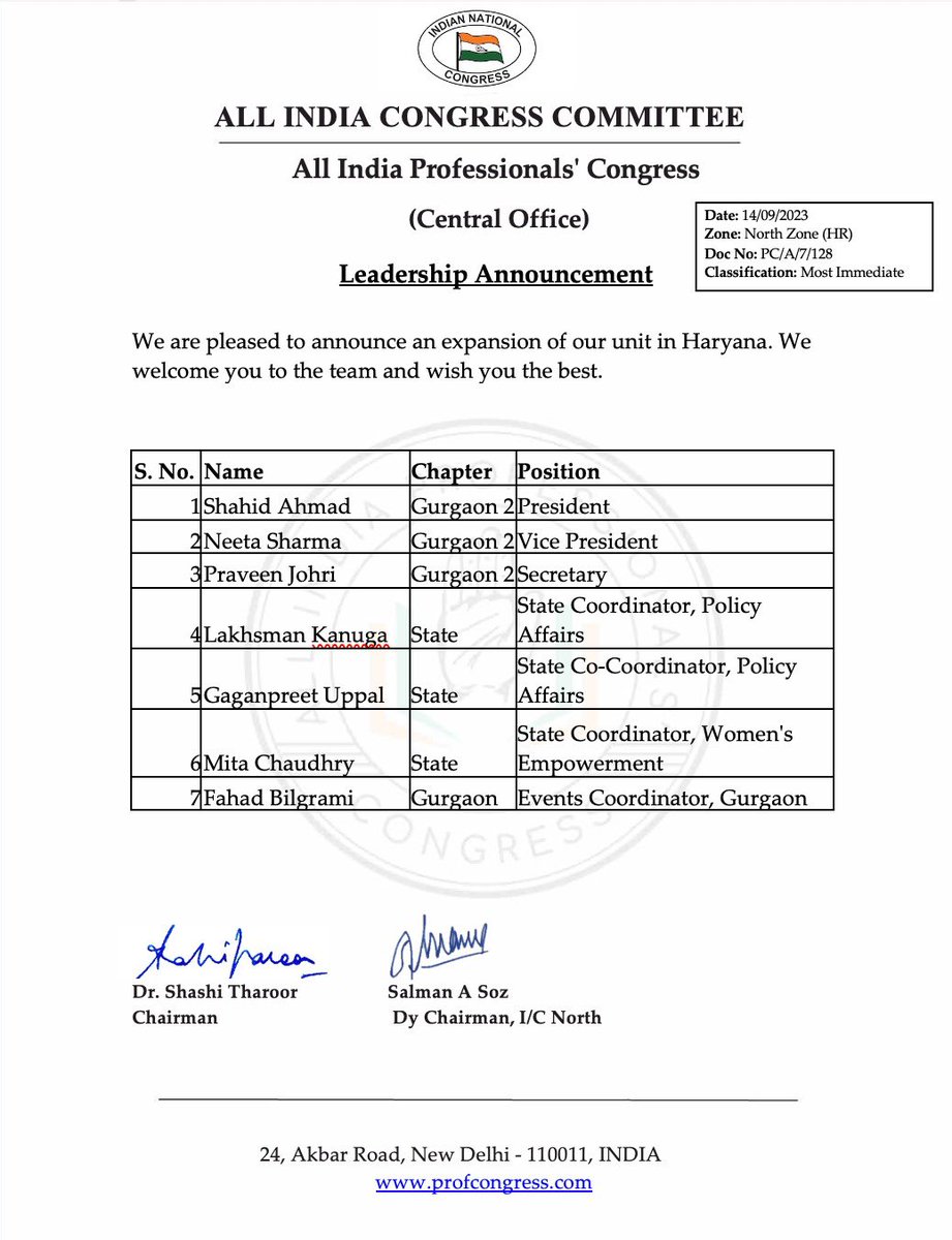 ProfCong's tweet image. Organisation Announcement 

#ProfessionalsForProgress