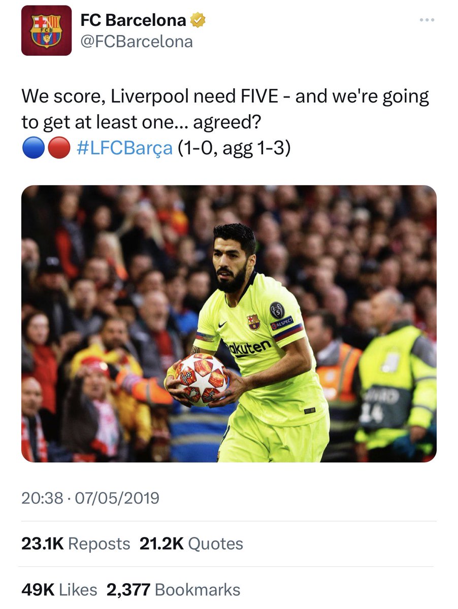 TheAnfieldWrap's tweet photo. This is still the greatest tweet from a football club https://t.co/UtWVztEH9B