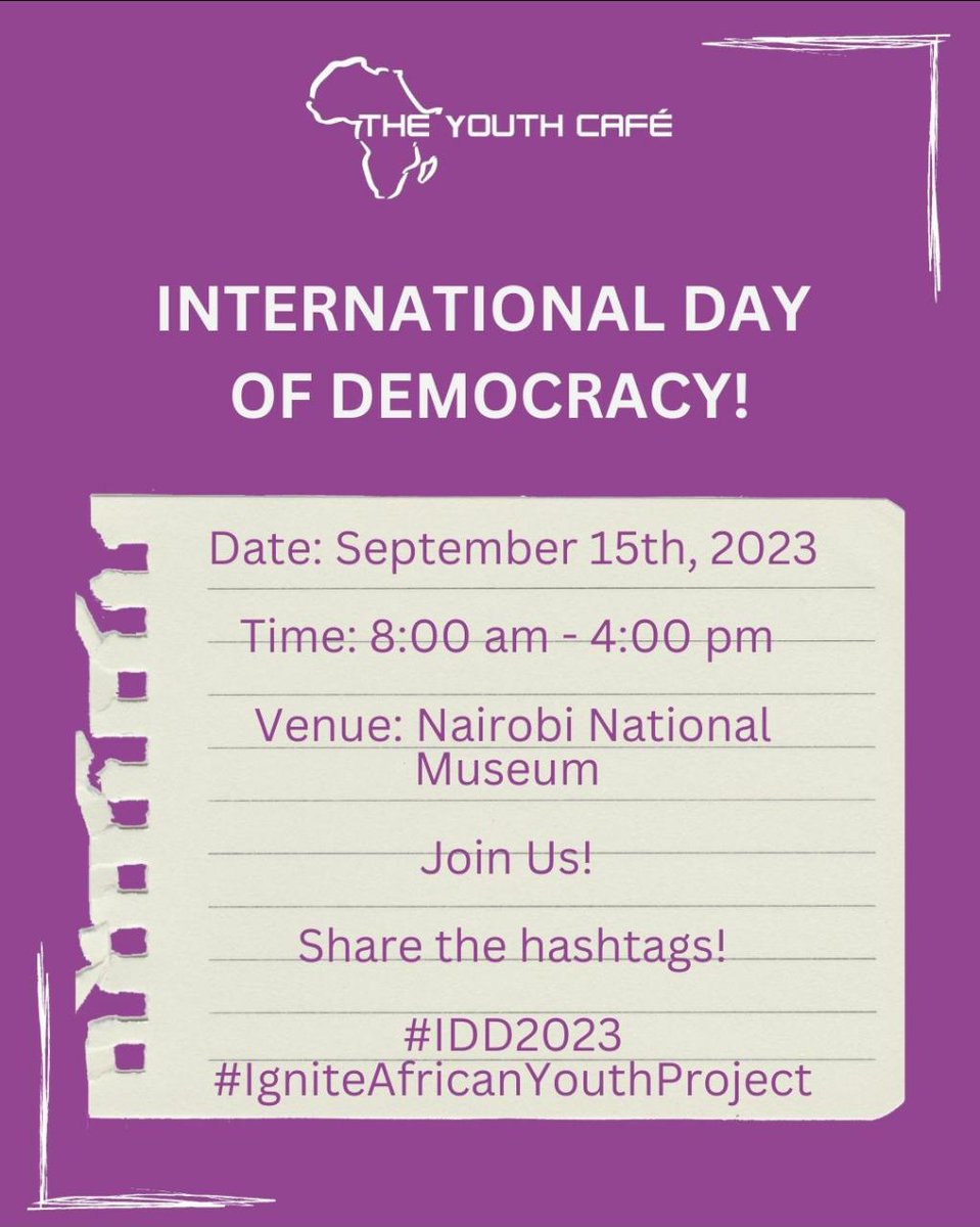 Democracy is  something we have to protect and work to make better every day. Let's remember that democracy is about everyone having a voice, and let's work together to make it more effective and inclusive for all!
@siasaplace
#IDD2023 
#empoweringnextgeneration