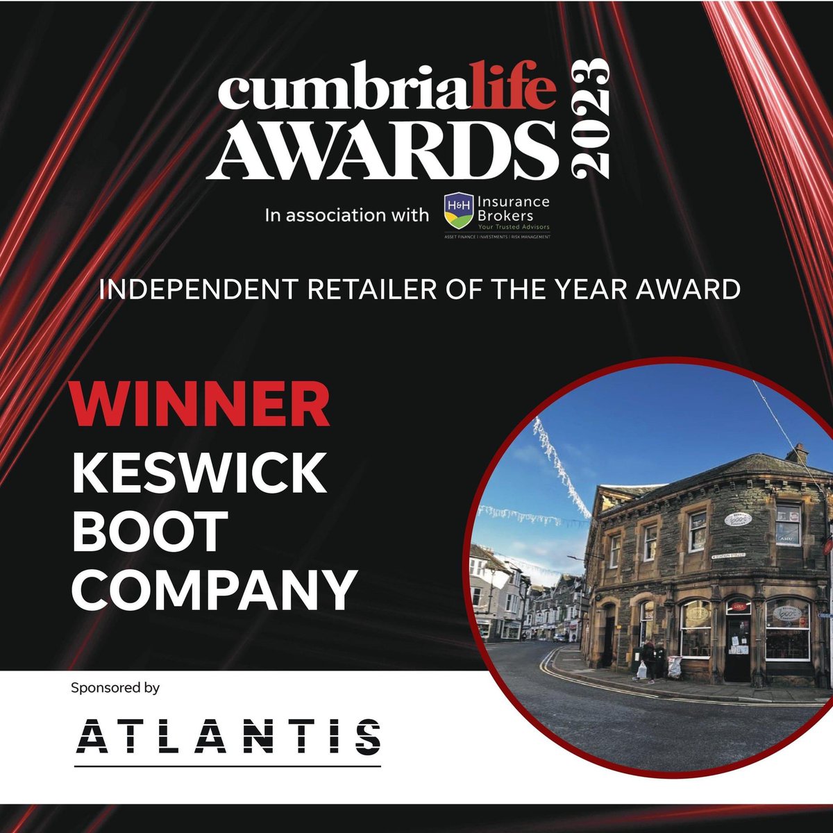 Wow what a night - absolutely thrilled this means so much to us both as this award is entirely voted for by the public 🧡 thank you thank you 🧡👍🥾👍🧡#Cumbria #localbusiness #fridaymorning