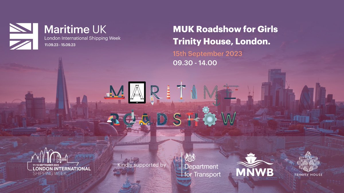 LISWOfficial's tweet photo. Today, Maritime UK will deliver a Maritime Roadshow for Girls, from 9am-5pm at Trinity House, aiming to encourage more girls to choose #STEM subjects while promoting greater awareness of #careers in #maritime. #LISW23 https://t.co/hW5fMlmKQc